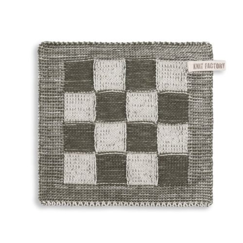 Knit Factory Pannenlap Block Ecru / Khaki