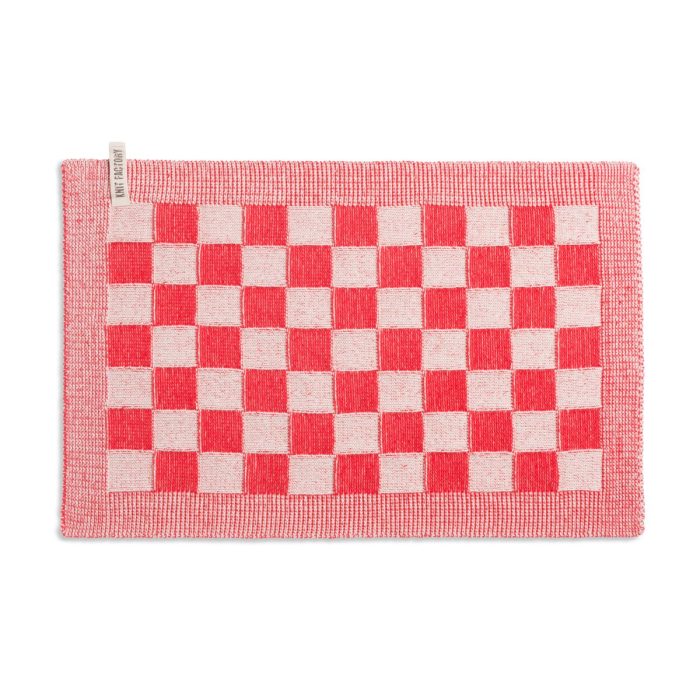 Knit Factory Placemat Block Ecru / Rood