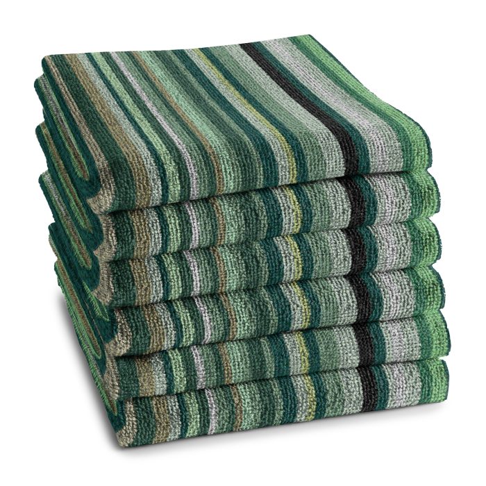 DDDDD Keukendoek Over The Rainbow Green (voordeelset: 6 stuks)