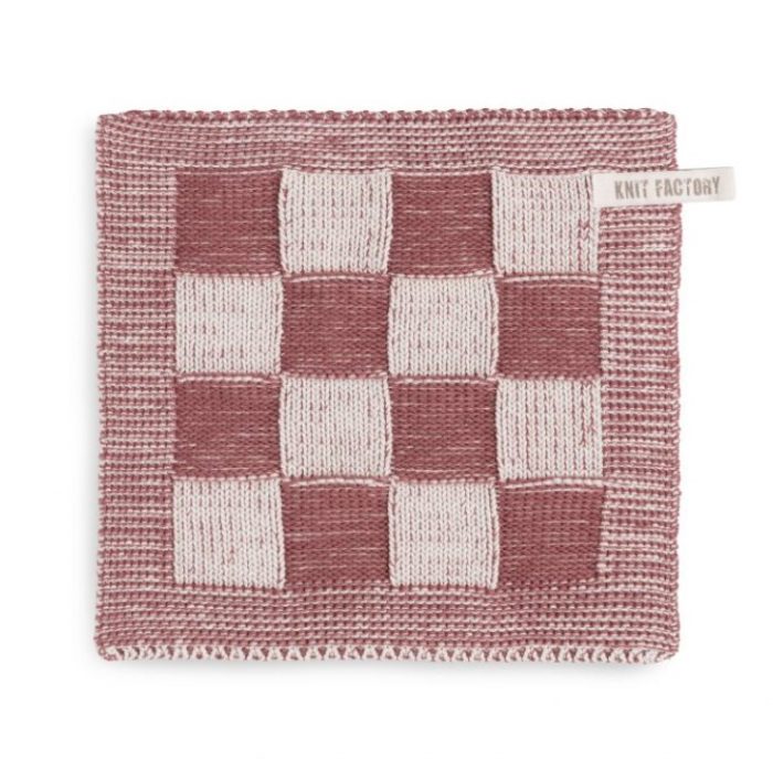 Knit Factory Pannenlap Block Ecru / Stone Red